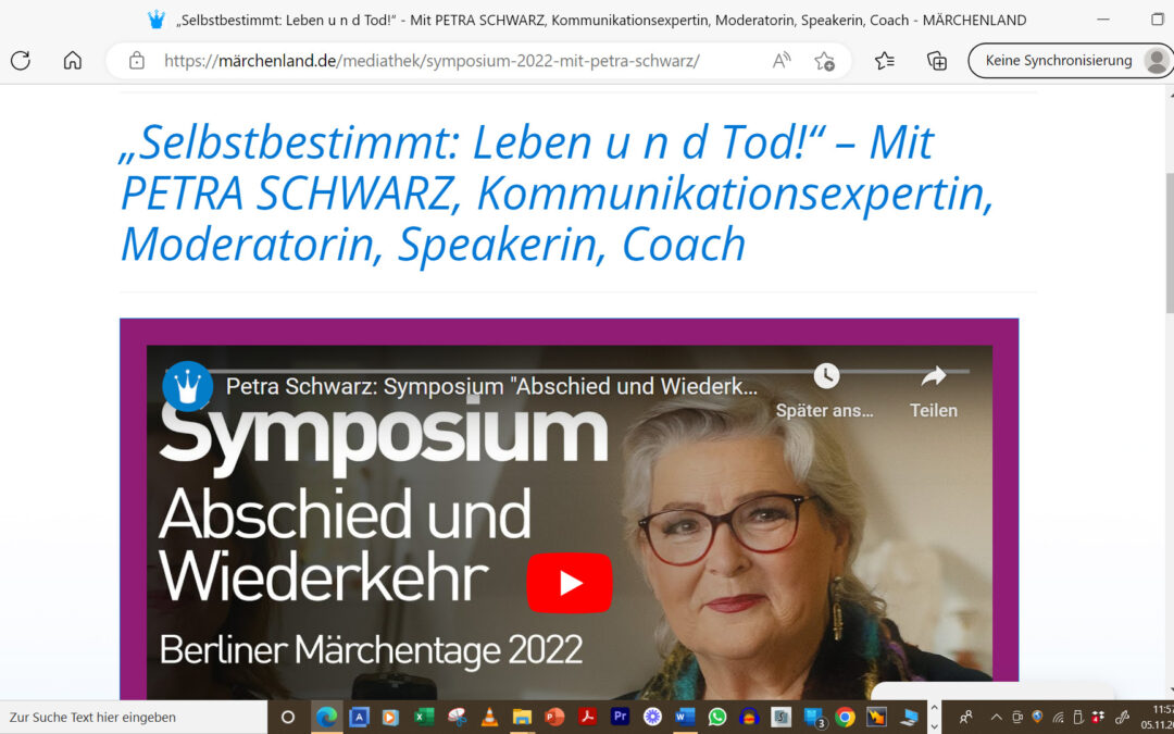 Petra Schwarz mit „Selbstbestimmt: Leben und Tod!“ im Symposium